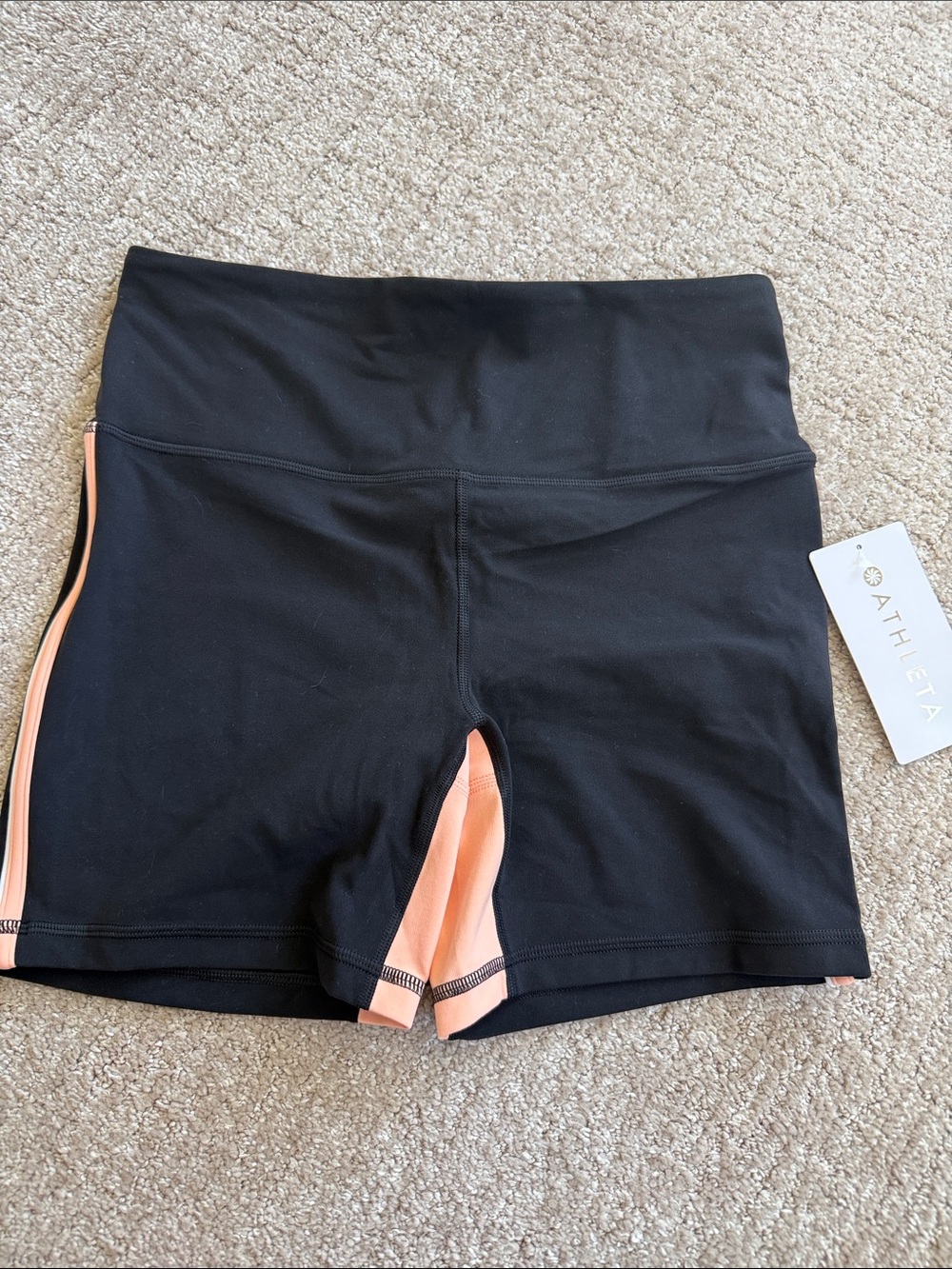 Athleta  elation tipped Shorty black/peach/white size M